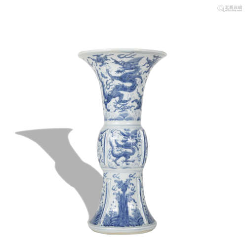 A blue and white 'dragon' vase