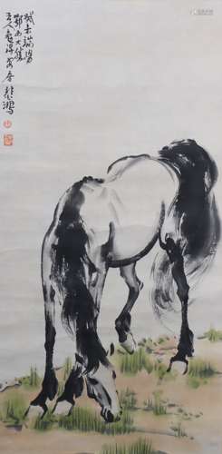 A Xu beihong's horse painting