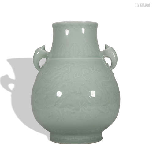 A celadon-glazed vase