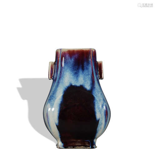 A flambe glazed vase