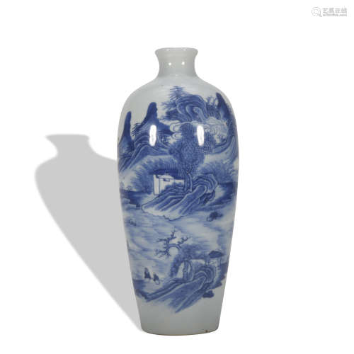 A blue and white 'landscpae' vase