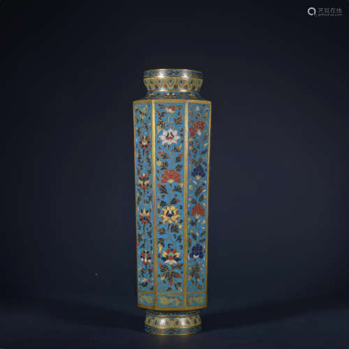 A Cloisonne enamel 'flowers' vase