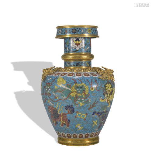 A Cloisonne enamel vase