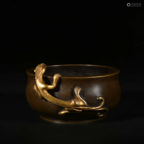 A bronze censer,Qing Dynasty