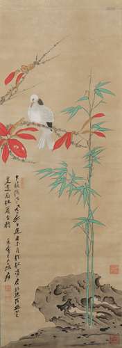 A Zhang daqian's flowers and birds painting