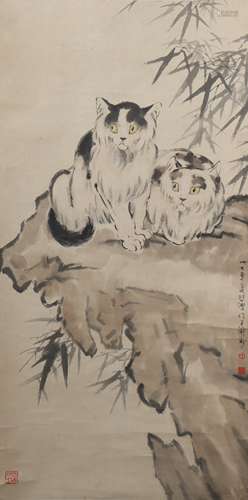 A Xu beihong's cat painting