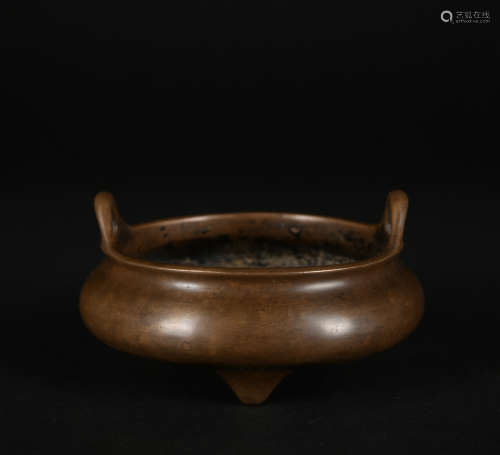 A bronze censer,Qing Dynasty