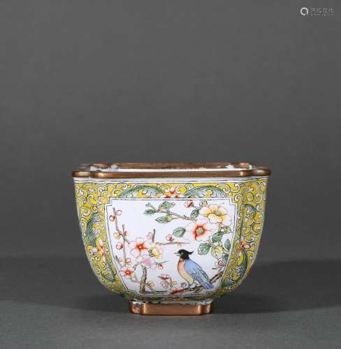 Bronze Enamel Painting Cup,China