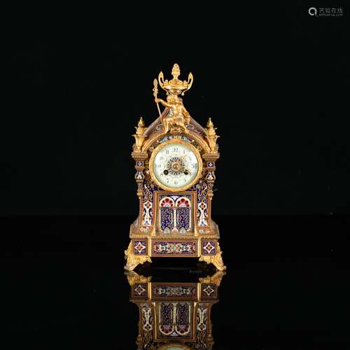 Enamel Color Gold Gilded Desk Clock