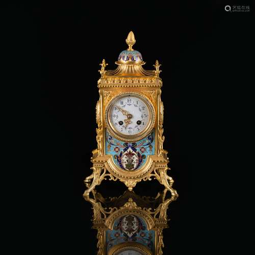 Enamel Gold Gilded Desk Clock3