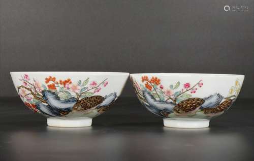 Pair Of Qing Dynasty Yongzheng Period Famille Rose Porcelain...