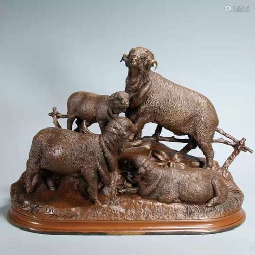 Bronze Sculpture Of Sheeps