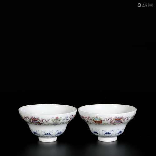 Pair Of Famille Rose Porcelain 