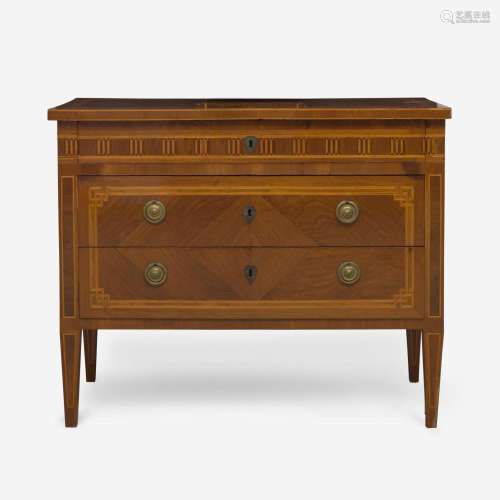 An Italian Neoclassical Fruitwood Marquetry and Parquetry Co...