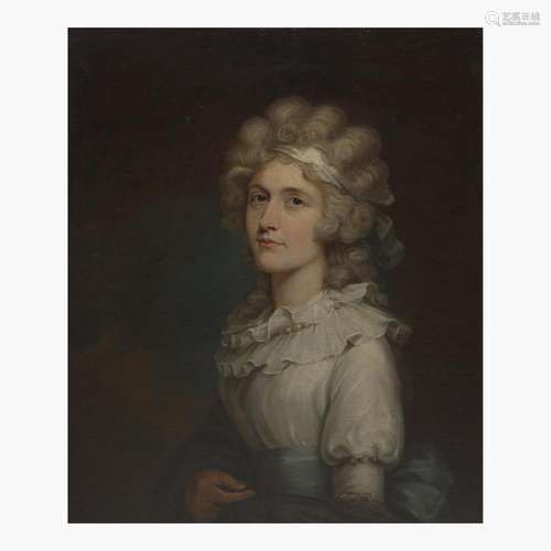 British School (18th Century) Portrait of a Lady with a Ribb...