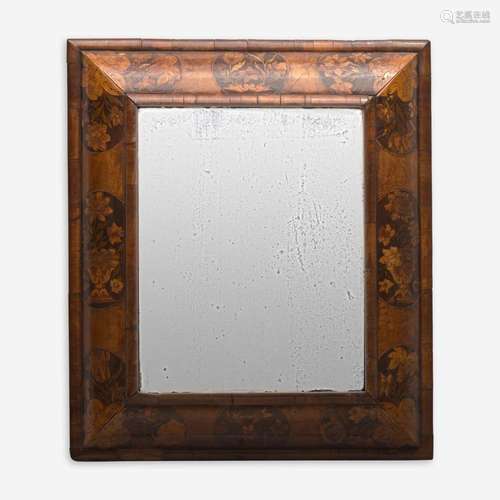 A William & Mary Walnut and Fruitwood Marquetry Mirror l...