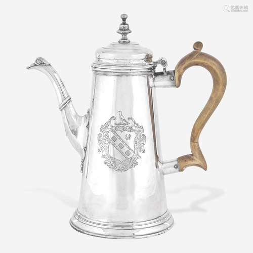 A George II Sterling Silver Armorial Coffeepot Francis Spils...