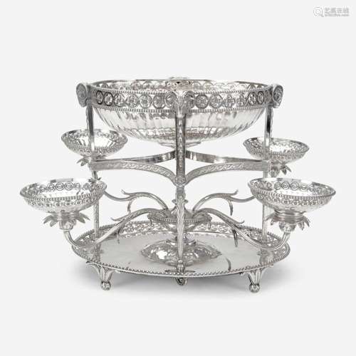 A George III Sterling Silver Five-Basket Epergne Thomas Pitt...