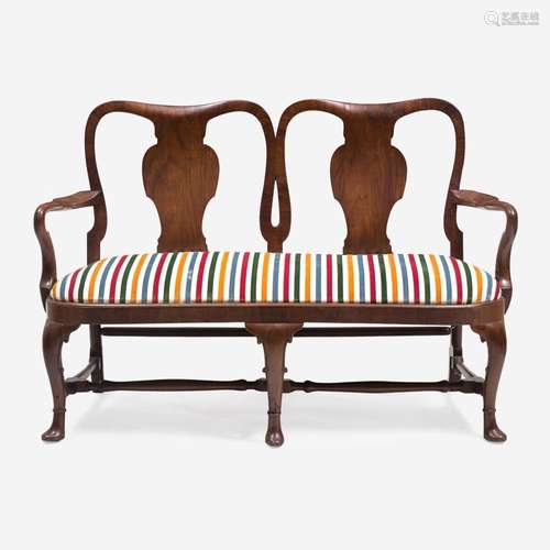 A George II Walnut Double Chairback Settee 18th century