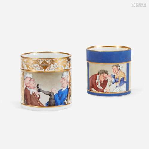 Two Oversize Royal Crown Derby Coffee Cans late 18th/early 1...