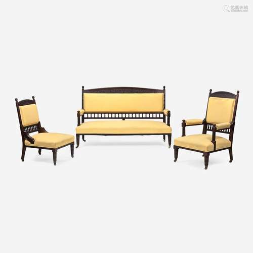 An English Aesthetic Movement Rosewood Parlor Suite* Collins...