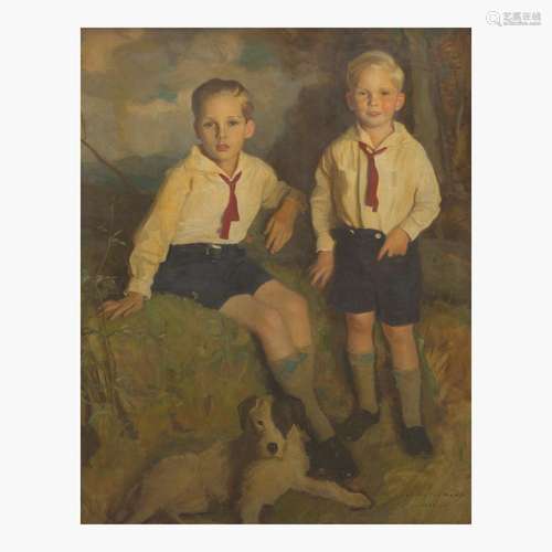 Harrington Mann (British, 1864–1937) Portrait of Two Boys an...