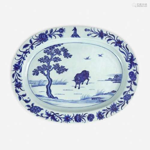 A Chinese Export Porcelain Large Oval Dish circa 1755