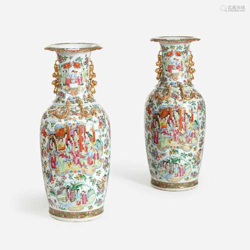 A Pair of Large Chinese Export Porcelain Famille Rose Floor ...