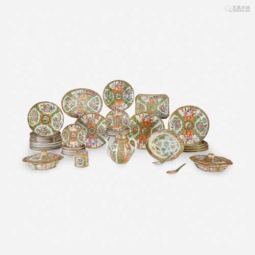 An Assembled Chinese Export Porcelain Rose Medallion Service...