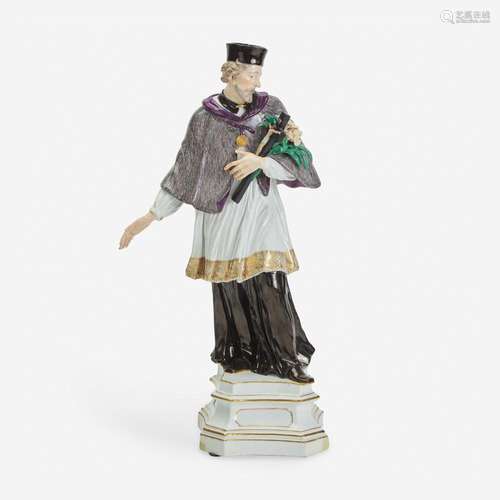 A Meissen Figure of Saint John Nepomuk likely after Johann J...