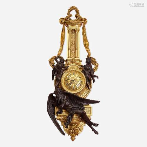 A Fine and Large Louis XVI Style Gilt and Patinated Bronze C...