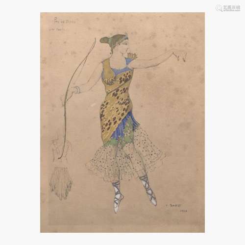 Leon Bakst (Russian, 1866–1924) Pas de Diane (Costume Design...