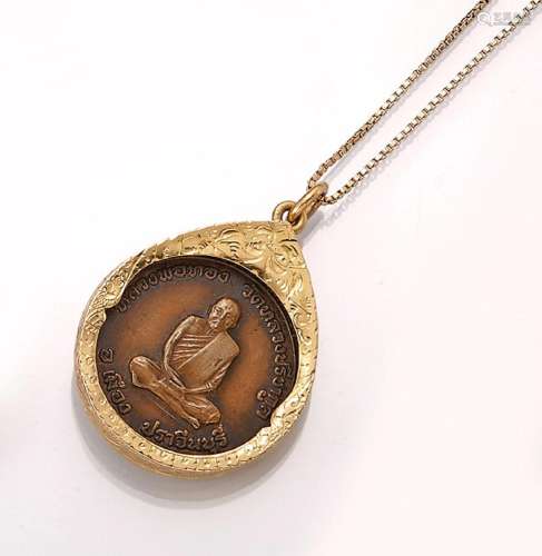 18 kt gold amulet, charm-pendant, Siam 1960s