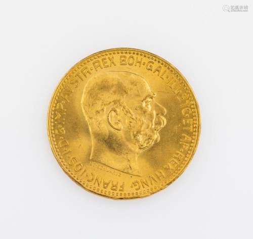Gold coin, 20 kroner, Austria-Hungary, 1915