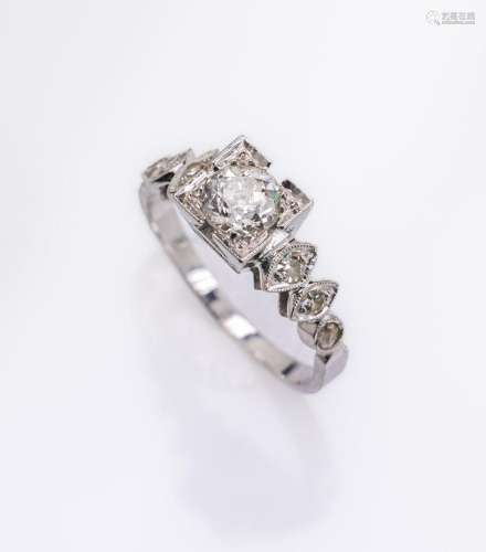 Art-Deco ring with diamonds