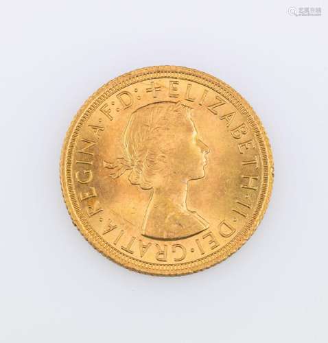 Gold coin, Sovereign, Great Britain, 1965