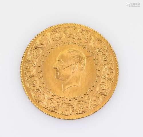 Gold coin, 100 Piaster, Turkey, 1969