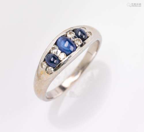 18 kt gold ring with sapphires and brilliants
