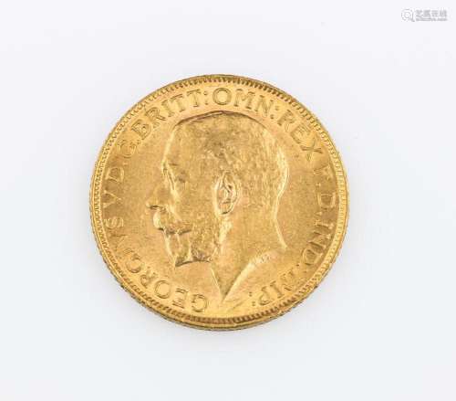 Gold coin, Sovereign, Great Britain, 1913