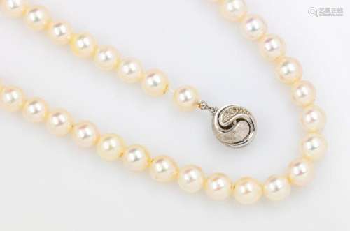 Cultured akoya pearls necklace