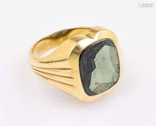 14 kt gold gents ring with synth. spinel