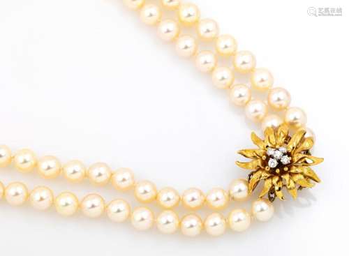 2-row cultured pearl necklace