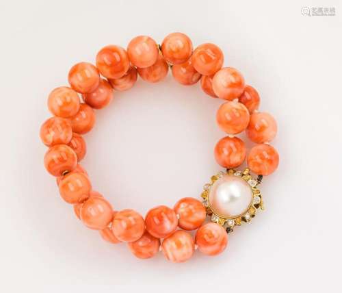 2-row bracelet with corals