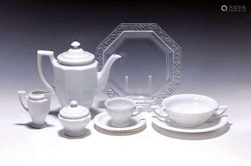 Mocha service and 6 soup cups, Rosenthal, Maria