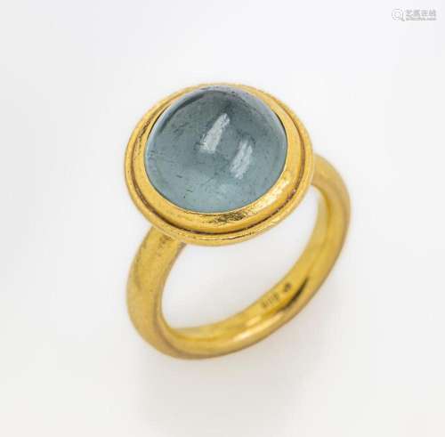 21.6 kt Gold ring with aquamarine