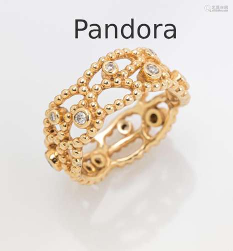 14 kt gold PANDORA ring with brilliants