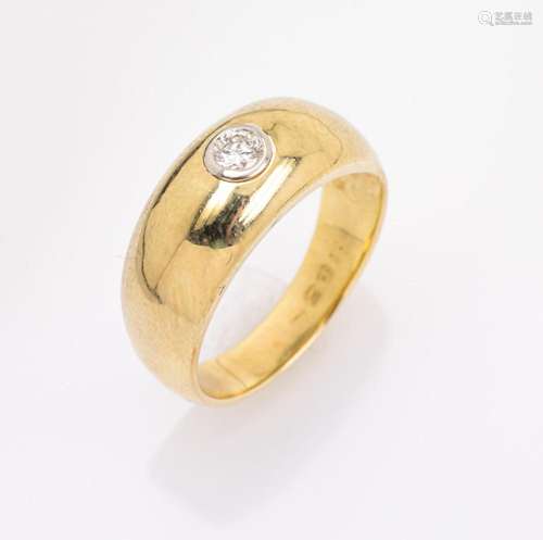 14 kt gold bandring with brilliant