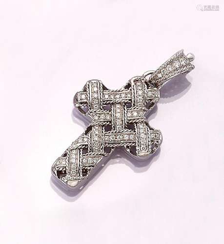 18 kt gold clip-crosspendant with brilliants