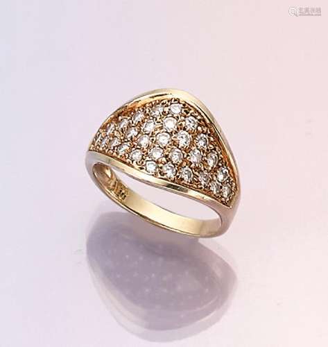 14 kt gold ring with brilliants, YG 585/000