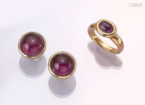 18 kt gold lot with amethysts